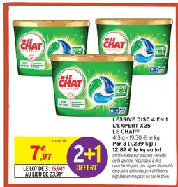 Intermarché Le chat lessive disc 4 en 1 l'expert x25 offre