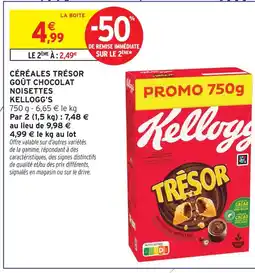 Intermarché Kellogg's trésor goût chocolat noisettes offre