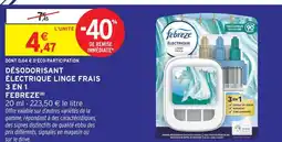 Intermarché Febreze désodorisant électrique linge frais 3 en 1 offre