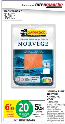 Intermarché Capitaine cook saumon fumé norvège offre