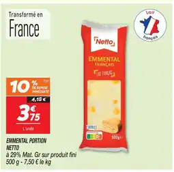 Netto Netto emmental français offre