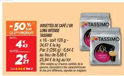 Netto Tassimo dosettes de café l'or long intense offre