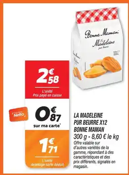 Netto Bonne maman la madeleine pur beurre x12 offre