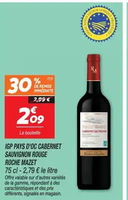 Netto Roche mazet igp pays d'oc cabernet sauvignon rouge offre