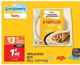 Netto Netto 8 tortillas de blé offre