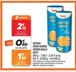 Netto Netto goûters ronds fourrés parfum vanille offre