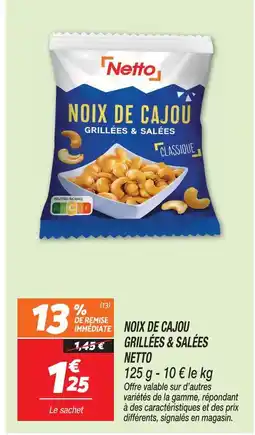 Netto Netto noix de cajou grillées & salées classique offre