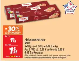 Netto Netto pâté de foie pur porc offre