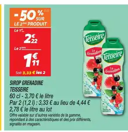 Netto Teisseire sirop grenadine offre