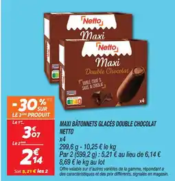 Netto Netto maxi bâtonnets glacés double chocolat offre