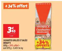 Netto Menguy's cacahuètes grillées et salées offre