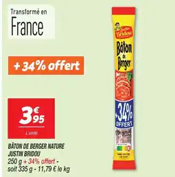 Netto Justin bridou bâton de berger nature offre