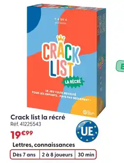 La Grande Récré Crack list la récré offre