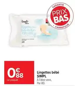 Carrefour Drive Simply - lingettes bébé offre