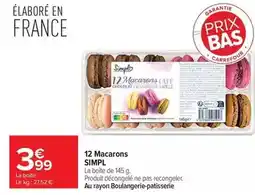 Carrefour Drive Simply - 12 macarons offre