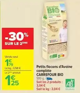 Carrefour Market Carrefour - petits flocons d'avoine complète bio offre