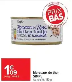 Carrefour Drive Simply - morceaux de thon offre
