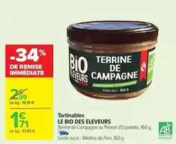 Carrefour Market Tartinables offre