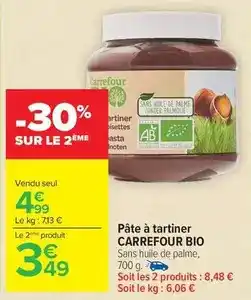Carrefour Market Carrefour - pâte à tartiner bio offre