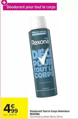 Carrefour Market Rexona - déodorant tout le corps atomiseur offre