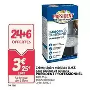 Promocash Président - crème légère stérilisée u.h.t. pour liaisons et cuissons offre