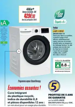 Proxi Confort BEKO Lave-linge bm3wfu49411b offre