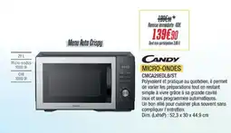 Proxi Confort CANDY Micro-ondes cmca29edlb/st offre