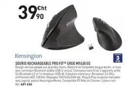 Hyperburo KENSINGTON Souris rechargeable pro fittm ergo my630 eq offre