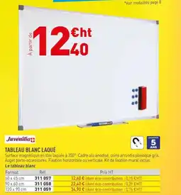 Hyperburo JUVENILIA Tableau blanc laqué offre