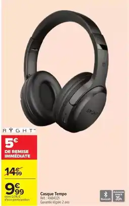 Carrefour Market Ryght - casque tempo offre