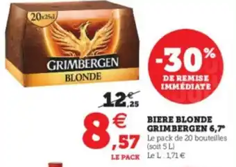 Super U Biere blonde grimbergen offre