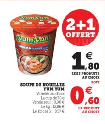 Super U Soupe de nouilles yum yum offre