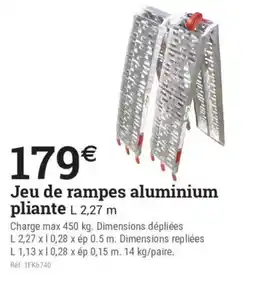 Espace emeraude Jeu de rampes aluminium pliante offre