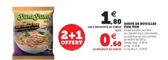 Super U Soupe de nouilles yum yum offre