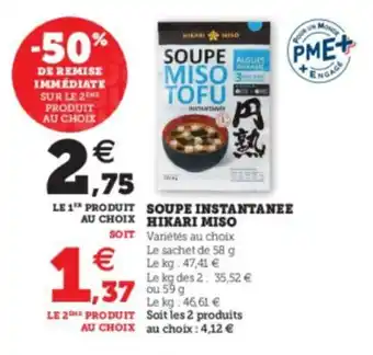 Super U Soupe instantanee hikari miso offre