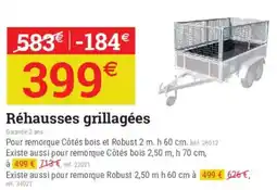 Espace emeraude Réhausses grillagées offre