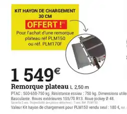 Espace emeraude Remorque plateau offre