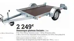 Espace emeraude Remorque plateau freinée offre