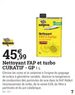 Espace emeraude BARDAHL Nettoyant fap et turbo curatif-gp offre