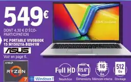 E.Leclerc ASUS Pc portable vivobook 15 m1502ya-bq941w offre