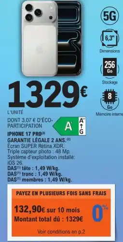 E.Leclerc Iphone 17 pro offre