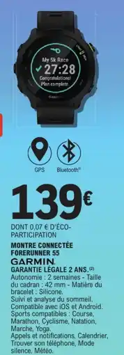 E.Leclerc GARMIN Montre connectée forerunner 55 offre
