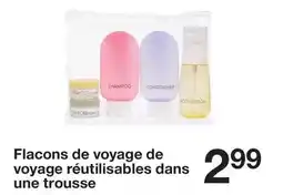 Zeeman Flacons de voyage de voyage réutilisables dans une trousse offre