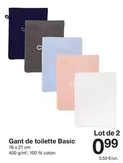 Zeeman Gant de toilette basic offre