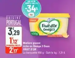 G20 Fruit d´or - maîtière grasse riche on omega 3 doux offre
