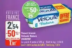 G20 Danone - yaourt brassé velouté nature offre