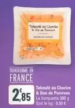 G20 Taboulé au chorizo & duo de poivrons offre