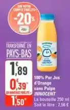 G20 Innocent - 100% pur jus d'orange sans pulpe offre