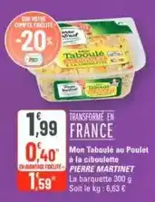 G20 Pierre martinet - mon taboulé au poulet à la ciboulette offre