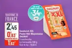 G20 Daunat - sandwich xxl poulet rôti mayonnaise offre